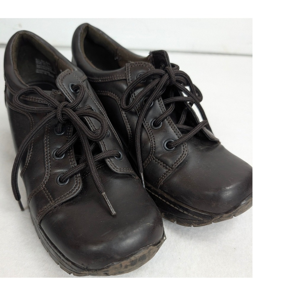Lower East Side Womens 6.5 Brown Platform Oxford Shoes Y2K Chunky Wedge Lug
